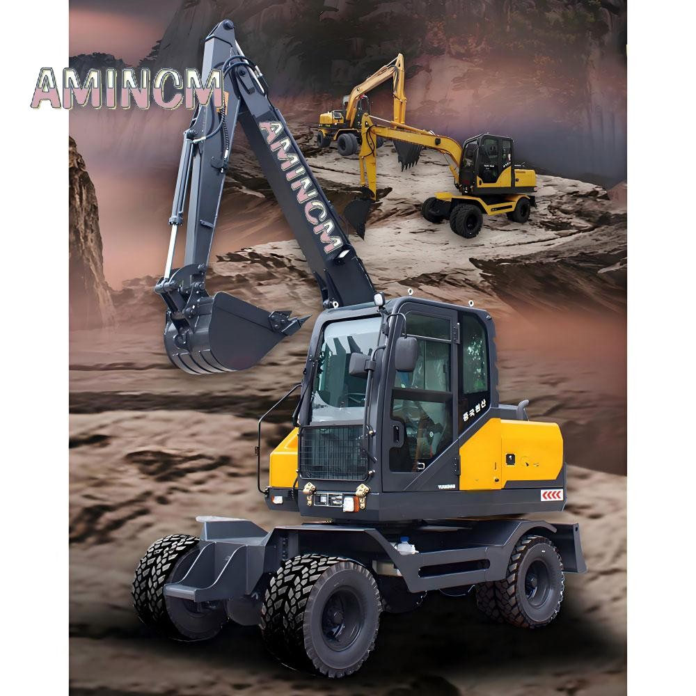 AMINCM 75W Wheel Excavator: 6.5-Ton China IV Powerhouse